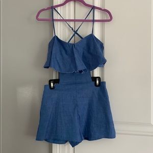 Zara Denim Romper